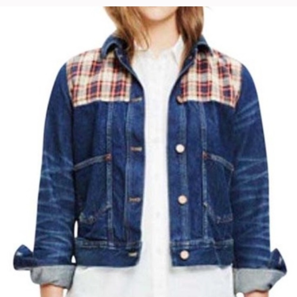 Madewell Plaid Denim Jacket Sz S